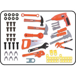 banc de lucru jucarie rovo 57008, masina de gaurit electrica, unelte si accesorii, 52 piese