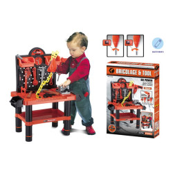 banc de lucru jucarie rovo 57008, masina de gaurit electrica, unelte si accesorii, 52 piese