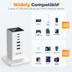 prelungitor tip turn tessan ts-cs04, 6 prize, 4 usb, 2 usb-c, 30 w, cablu 2m prelungitor tip turn tessan ts-cs04, 6 prize, 4 usb, 2 usb-c, 30 w, cablu 2m