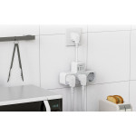 priza multipla tessan ts-323x-c, cablu 15 cm, 3 prize, 1 port usb-c, 2 porturi usb, 240 v, alb ,2500w 10a