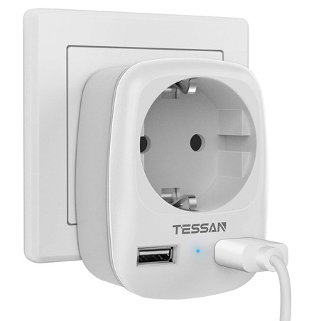 adaptor tessan ts-611-de, 2xusb - 2,4a, 13a