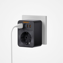 adaptor tessan ts-fw01de00, 2xusb-c, 2xusb a, 30 w, 16a