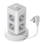 prelungitor tip turn tessan tps03rx-de-c, 8 prize, 2x usb a, 1x usb-c, 3a, 3600w, cablu 2m prelungitor tip turn tessan tps03rx-de-c, 8 prize, 2x usb a, 1x usb-c, 3a, 3600w, cablu 2m