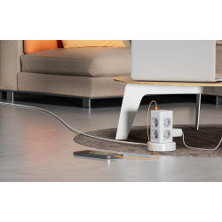 prelungitor tip turn tessan tps03rx-de-c, 8 prize, 2x usb a, 1x usb-c, 3a, 3600w, cablu 2m