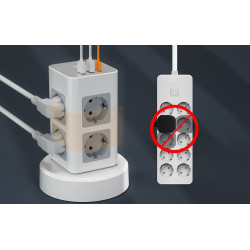 prelungitor tip turn tessan tps03rx-de-c, 8 prize, 2x usb a, 1x usb-c, 3a, 3600w, cablu 2m