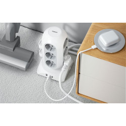 prelungitor tip turn tessan tps02-de-c, 12 prize, 2xusb 3a, 1xusb-c, cablu 2m