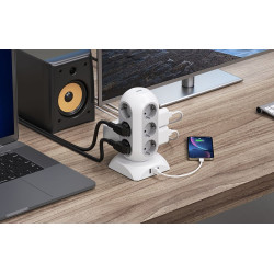 prelungitor tip turn tessan tps02-de-c, 12 prize, 2xusb 3a, 1xusb-c, cablu 2m