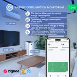 siguranta smart nous d5z pro, 32a continuu, 63a varf scurt, zigbee 3.0, 1 canal, masurare energie (w, kwh, v, a), montare pe sin