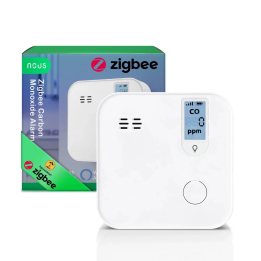 detector smart monoxid de carbon nous e12 zigbee, senzor electrochimic, alarma ,  85,  db, monitorizare co (ppm), zigbee 3.0, mo