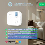 detector smart monoxid de carbon nous e12 zigbee, senzor electrochimic, alarma ,  85,  db, monitorizare co (ppm), zigbee 3.0, mo