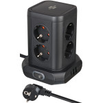 prelungitor tip turn brennenstuhl, 8 prize, 2 x usb a, 1 x usb-c, cablu 2m, pozitionare prize 45  ,