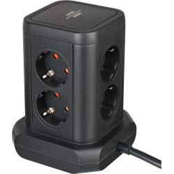 prelungitor tip turn brennenstuhl, 8 prize, 2 x usb a, 1 x usb-c, cablu 2m, pozitionare prize 45  ,