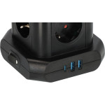 prelungitor tip turn brennenstuhl, 8 prize, 2 x usb a, 1 x usb-c, cablu 2m, pozitionare prize 45  ,