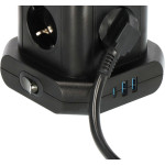 prelungitor tip turn brennenstuhl, 8 prize, 2 x usb a, 1 x usb-c, cablu 2m, pozitionare prize 45  ,