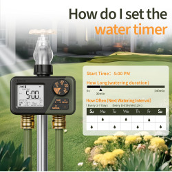 programator automat pentru irigare diivoo di-wt21m-eugn, 2 zone, ipx5, functie rain delay