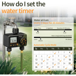 programator automat pentru irigare diivoo di-wt08m-degn, 2 zone, ipx5, functie rain delay