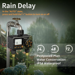 programator automat pentru irigare diivoo di-wt08m-degn, 2 zone, ipx5, functie rain delay