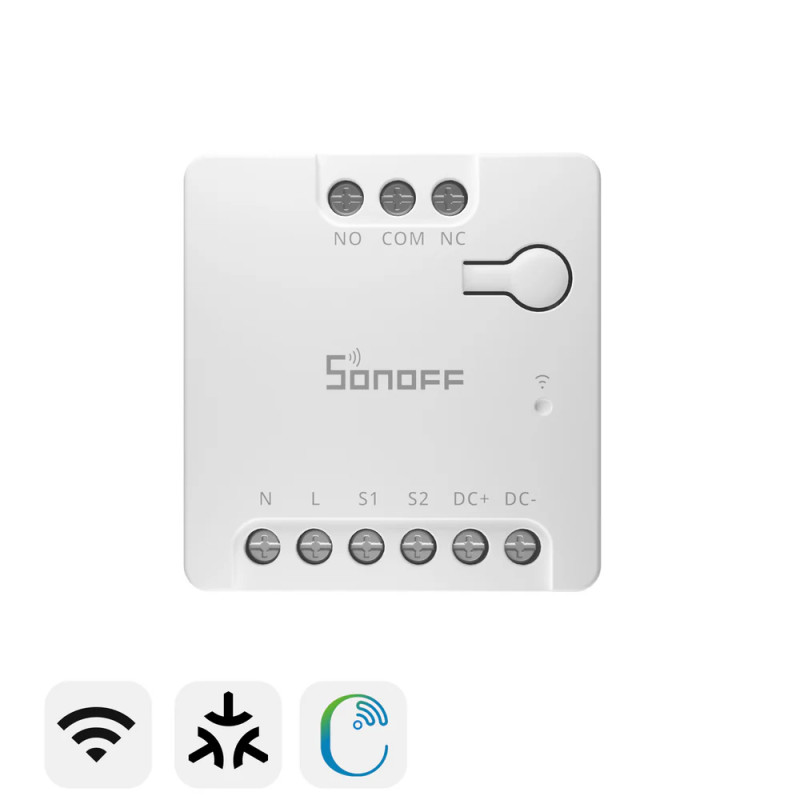 releu smart wifi sonoff mini-d, 2a, 1 canal, contact uscat ac-dc, matter