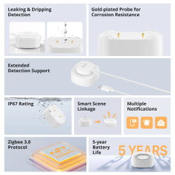 senzor inteligent pentru scurgeri inundatii zigbee sonoff snzb-05p - wldc200