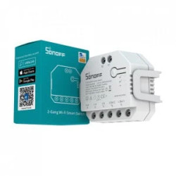comutator releu inteligent, sonoff, dual r3 lite wifi, alb - fara masurare energie