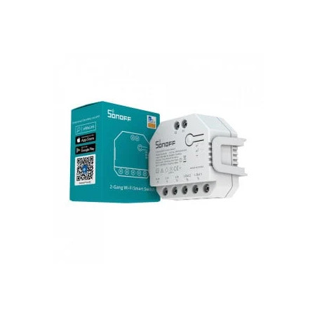 comutator releu inteligent, sonoff, dual r3 lite wifi, alb - fara masurare energie