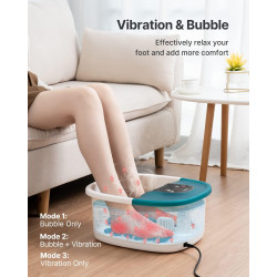 aparat de hidromasaj picioare renpho x002, masaj shiatsu, masaj cu apa, 22 role, caldura, bule, vibratii, control temperatura, s