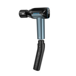 aparat de masaj profesional gun renpho reach 2, incalzire si racire, 6 capete, 5 viteze, control touch temperatura, brat de exte