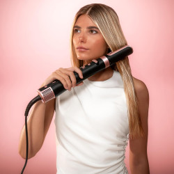 set perie rotativa cu 8 capete cecotec ceramiccare 8in1 airglam gyro, multistyler, ondulator, 1500w, perie pentru indreptat paru