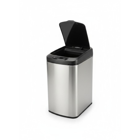 cos de gunoi cu senzor automat rovotec sd-804, inox, 12l, deschidere cu senzor sau touch
