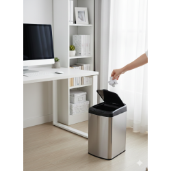 cos de gunoi cu senzor automat rovotec sd-804, inox, 12l, deschidere cu senzor sau touch