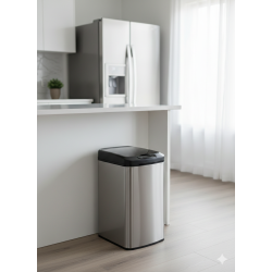 cos de gunoi cu senzor automat rovotec sd-804, inox, 12l, deschidere cu senzor sau touch