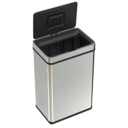 cos de gunoi cu senzor automat rovotec sd-807, inox, 50l, filtru carbon, deschidere cu senzor sau touch, inel sac de gunoi