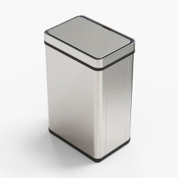 cos de gunoi cu senzor automat rovotec sd-807, inox, 50l, filtru carbon, deschidere cu senzor sau touch, inel sac de gunoi