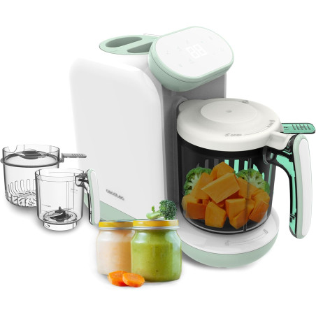 robot multifunctional pentru bebelusi cecotec nana babycare foodprocessor, fierbator, mixer pireuri, sterilizator, incalzitor bi