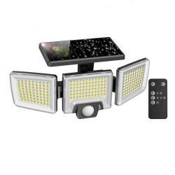 lampa solara de perete mustwin ut88268, 2500lm, led, 216 leduri, telecomanda,  3 moduri, senzor de miscare