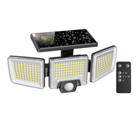 lampa solara de perete mustwin ut88268, 2500lm, led, 216 leduri, telecomanda,  3 moduri, senzor de miscare