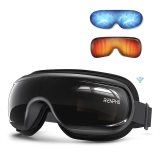 aparat de masaj ochi renpho eyeris 3, vibratii, compresie aer, functie incalzire, bluetooth, muzica, pliabil, relaxare ochi, red