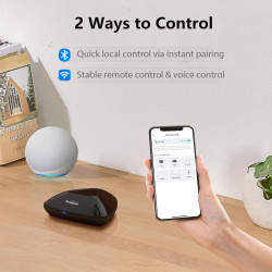 telecomanda universala inteligenta broadlink rm max, wi-fi, ble, ir rf, compatibil cu google home, alexa
