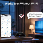telecomanda universala inteligenta broadlink rm max, wi-fi, ble, ir rf, compatibil cu google home, alexa