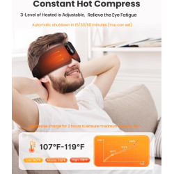 masca de somn renpho eyesnooze aroma cu bluetooth, muzica, aromaterapie si incalzire, confort ochi, pliabila, relaxare ochi, som