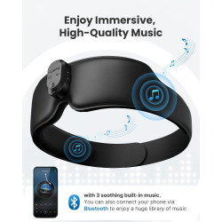 masca de somn renpho eyesnooze aroma cu bluetooth, muzica, aromaterapie si incalzire, confort ochi, pliabila, relaxare ochi, som