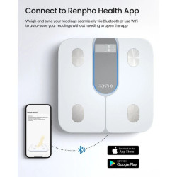 cantar smart digital renpho a033 body composition, wifi, bluetooth, greutate, bmi, grasime corporala, muschi, oase, apple health