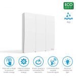 intrerupator wifi kinetic rovo 305-3ch-w, 3 canale, ip67, rf 433mhz, cu revenire
