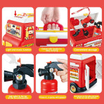 set masina de pompieri rovo h355a, stingator cu aburi, sunete, becuri, masina electrica,  accesorii incluse