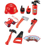 set masina de pompieri rovo h355a, stingator cu aburi, sunete, becuri, masina electrica,  accesorii incluse