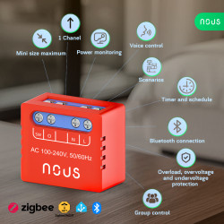 set 2 relee smart nous b5z zigbee,1 canal, monitorizare consum, control aplicatie, compatibil alexa google assistan, protectie s