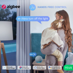 set 2 relee smart nous b5z zigbee,1 canal, monitorizare consum, control aplicatie, compatibil alexa google assistan, protectie s
