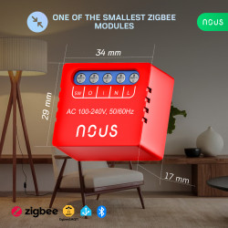 releu smart nous b6z zigbee,1 canal, control aplicatie, compatibil alexa google assistan, protectie suprasarcina