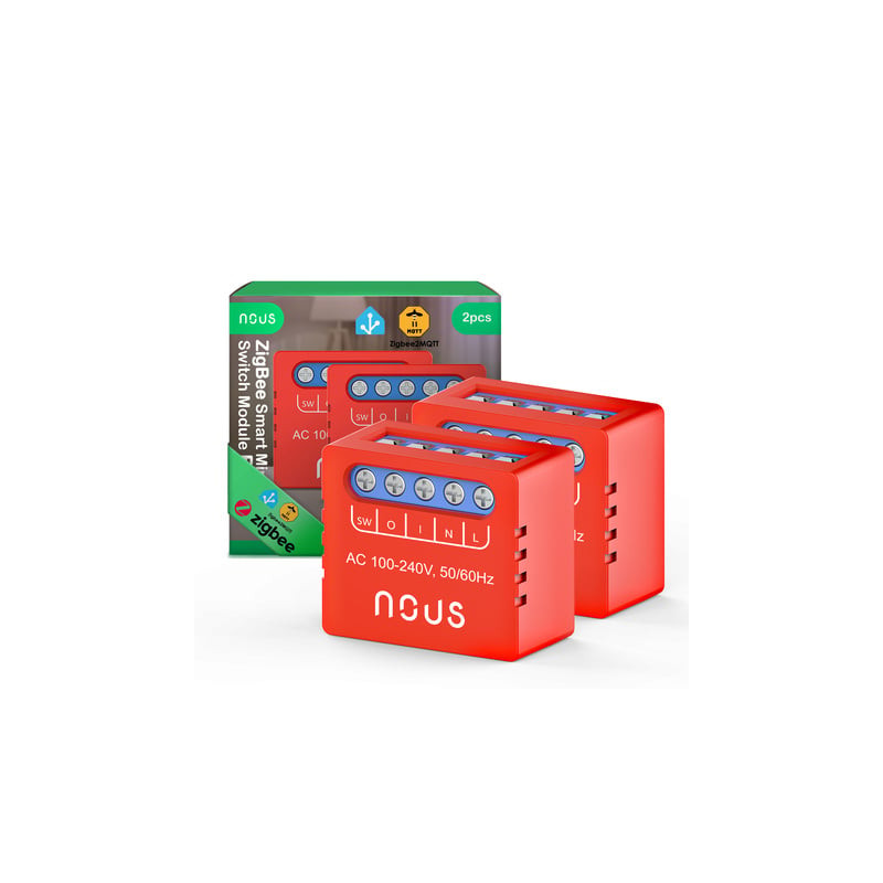 set 2 relee smart nous b6z zigbee,1 canal, control aplicatie, compatibil alexa google assistan, protectie suprasarcina