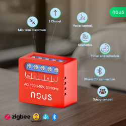 set 2 relee smart nous b6z zigbee,1 canal, control aplicatie, compatibil alexa google assistan, protectie suprasarcina